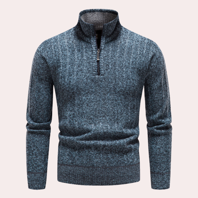 Warme Herren-Hoodie mit Kragen und Reißverschluss