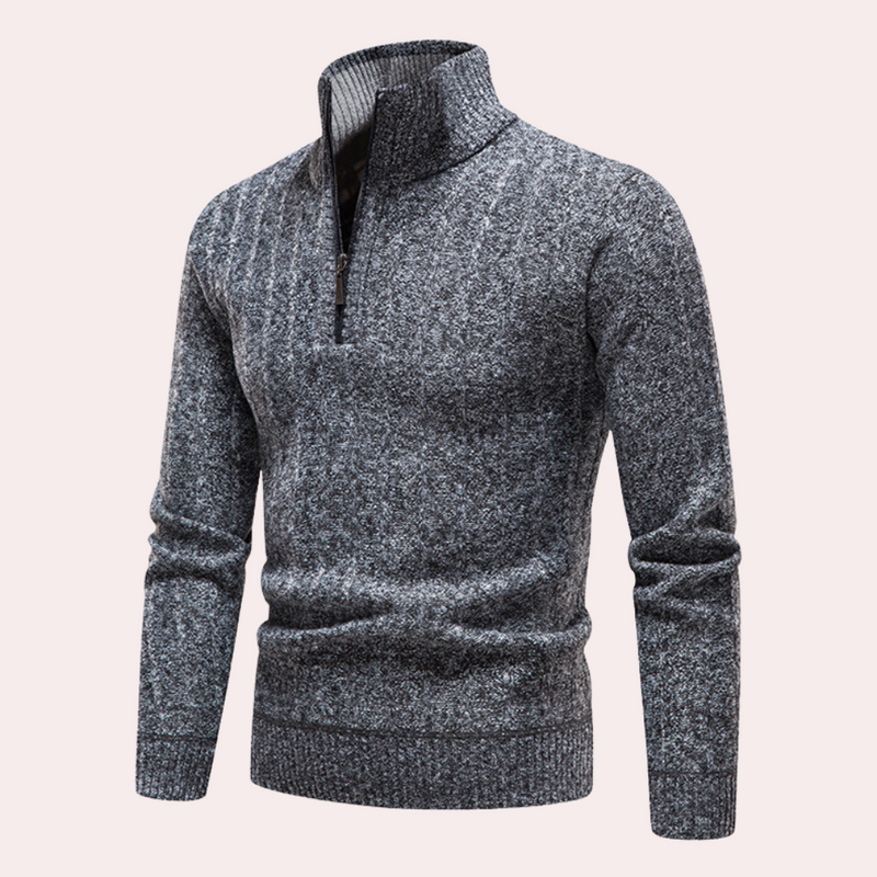 Warme Herren-Hoodie mit Kragen und Reißverschluss