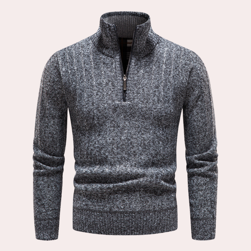 Warme Herren-Hoodie mit Kragen und Reißverschluss