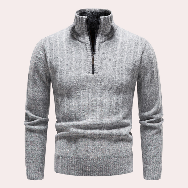 Warme Herren-Hoodie mit Kragen und Reißverschluss