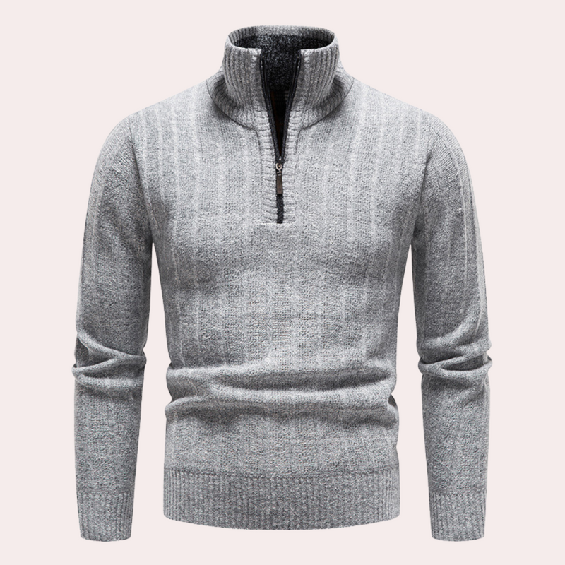 Warme Herren-Hoodie mit Kragen und Reißverschluss