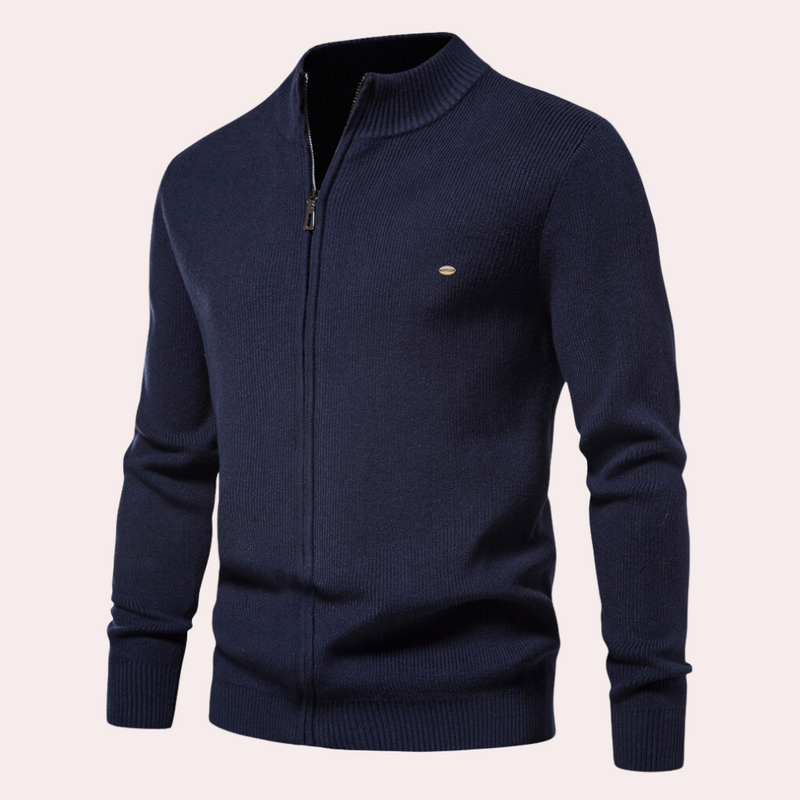 Bequemer eleganter Herren Hoodie mit Reißverschluss