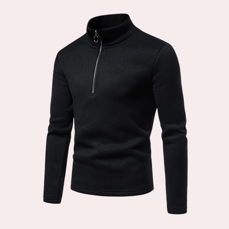 Bequemer Herrenpullover mit Reißverschluss