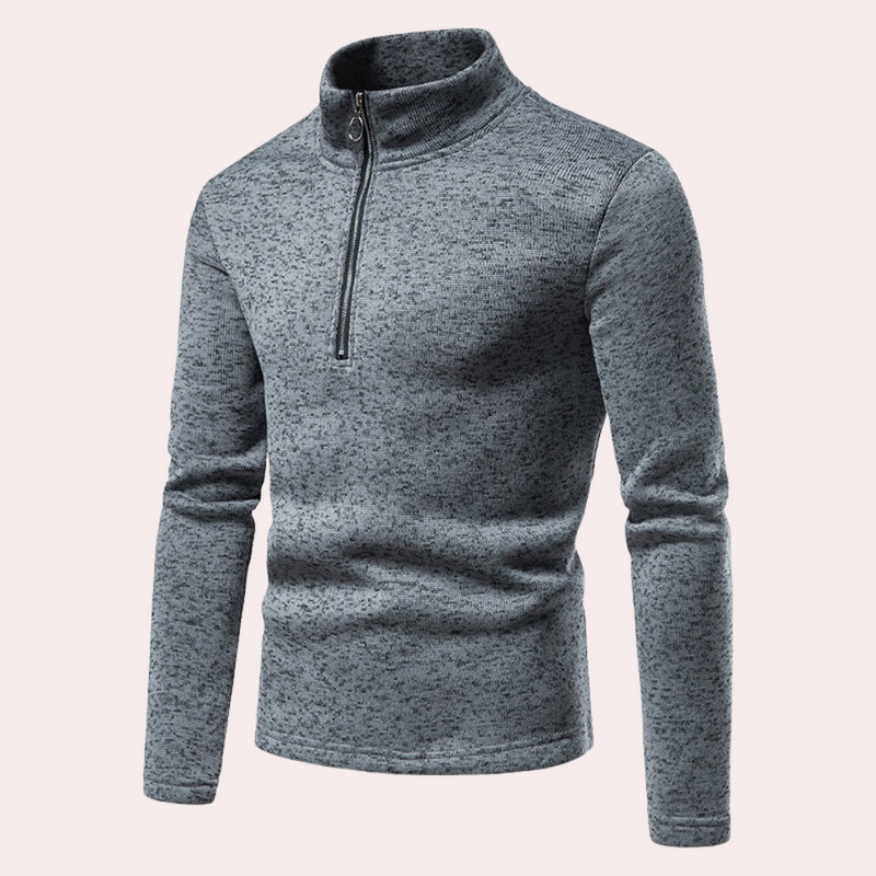Bequemer Herrenpullover mit Reißverschluss