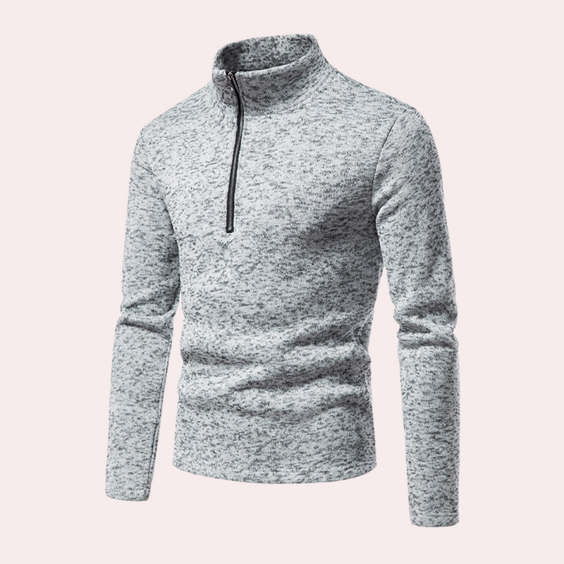 Bequemer Herrenpullover mit Reißverschluss
