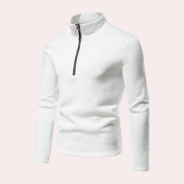 Bequemer Herrenpullover mit Reißverschluss