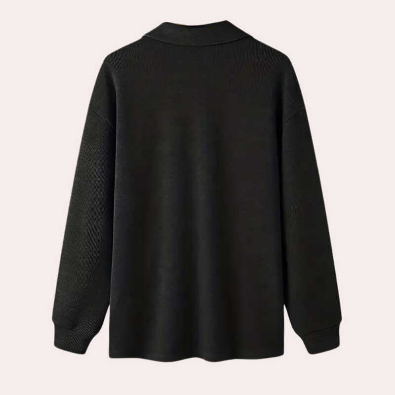 Warme gerippte Herren-Hoodie mit Reißverschluss