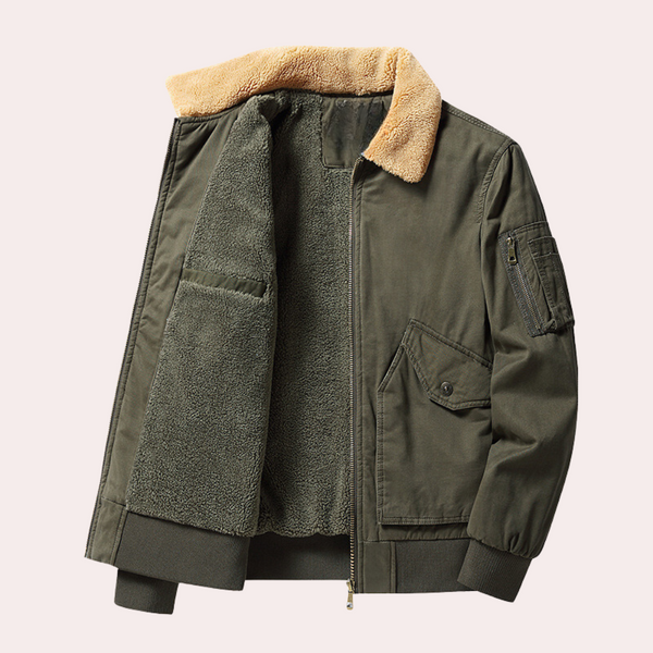 Warmes Herren-Bomberjacke mit vielen Taschen