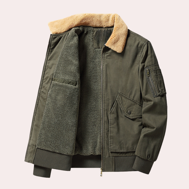 Warmes Herren-Bomberjacke mit vielen Taschen