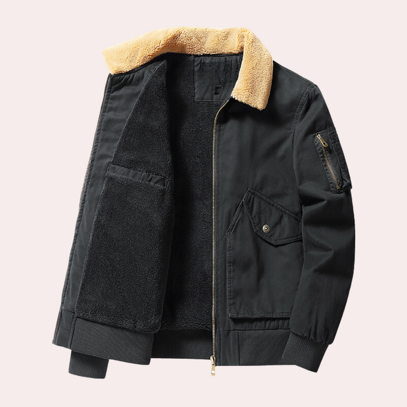 Warmes Herren-Bomberjacke mit vielen Taschen