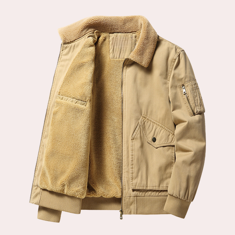 Warmes Herren-Bomberjacke mit vielen Taschen