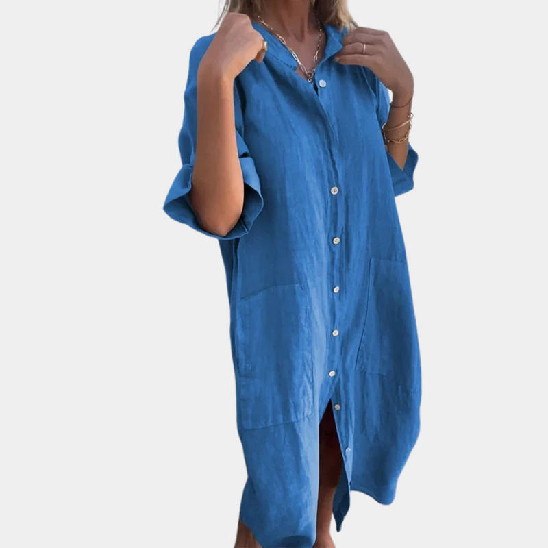 Bequemes und stilvolles Damenhemdkleid mit Taschen