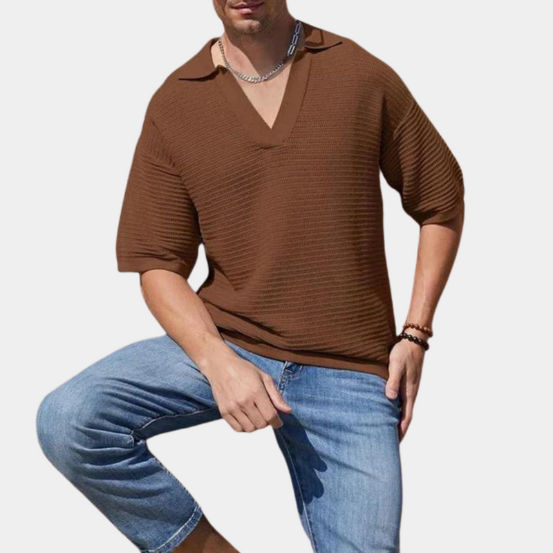 Alvin - Herren Sommer T-Shirt mit V-Ausschnitt