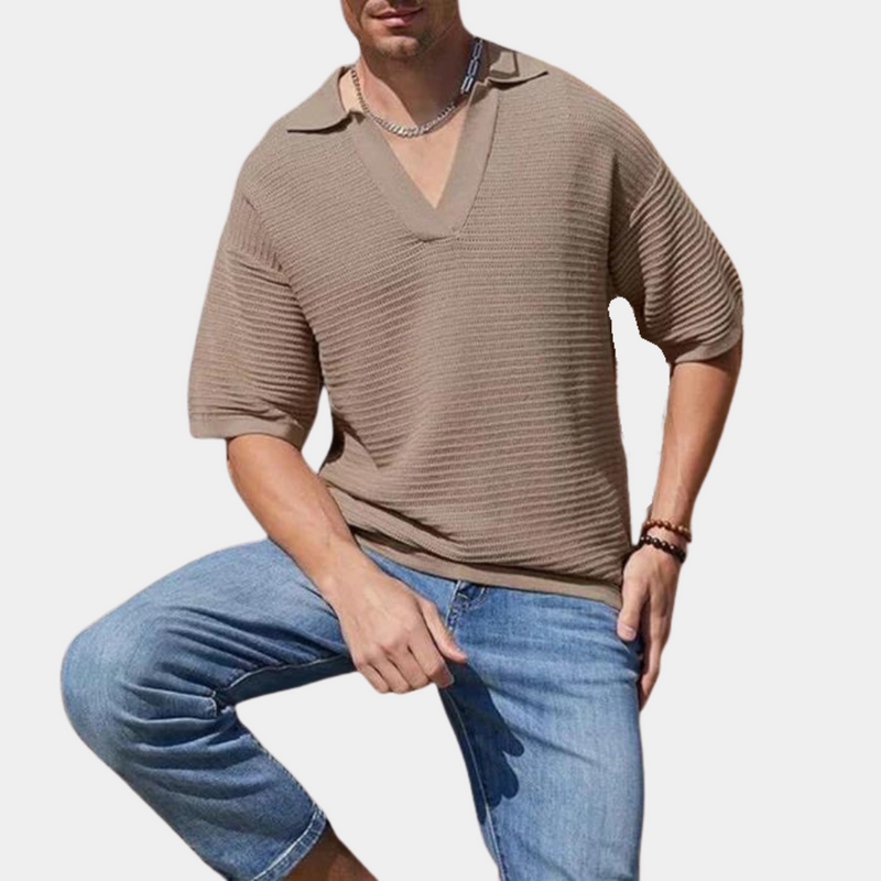 Alvin - Herren Sommer T-Shirt mit V-Ausschnitt