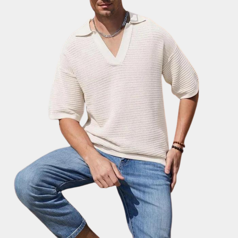 Alvin - Herren Sommer T-Shirt mit V-Ausschnitt