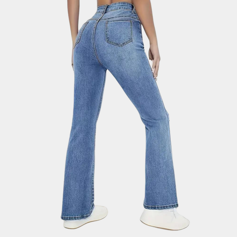 Bequeme Elegante Damenjeans mit Hoher Taille