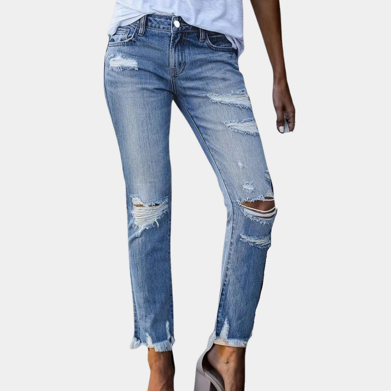 Elegante und bequeme Damenjeans mit Rissen