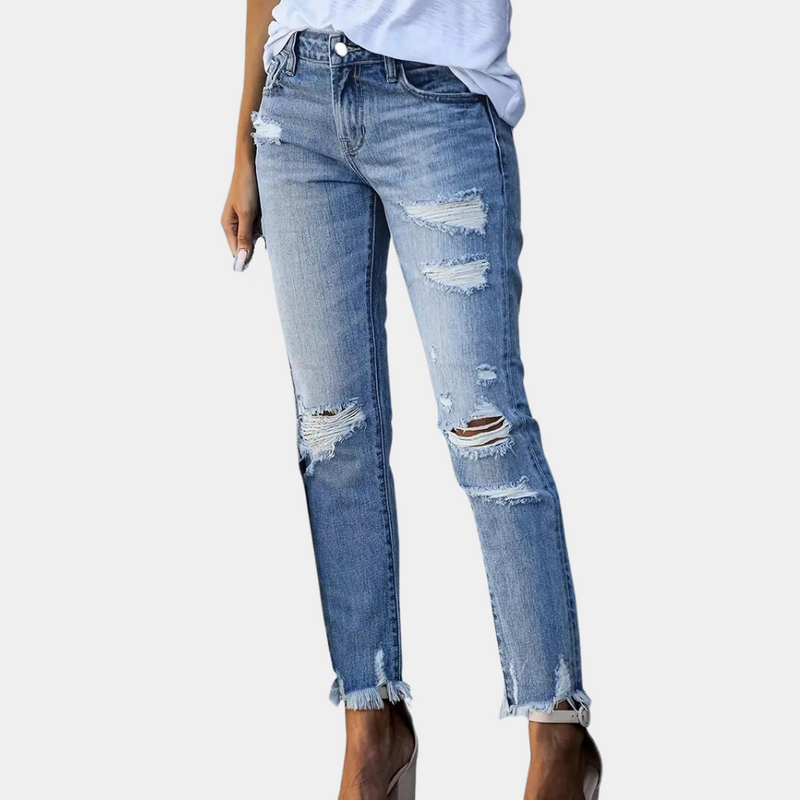 Elegante und bequeme Damenjeans mit Rissen