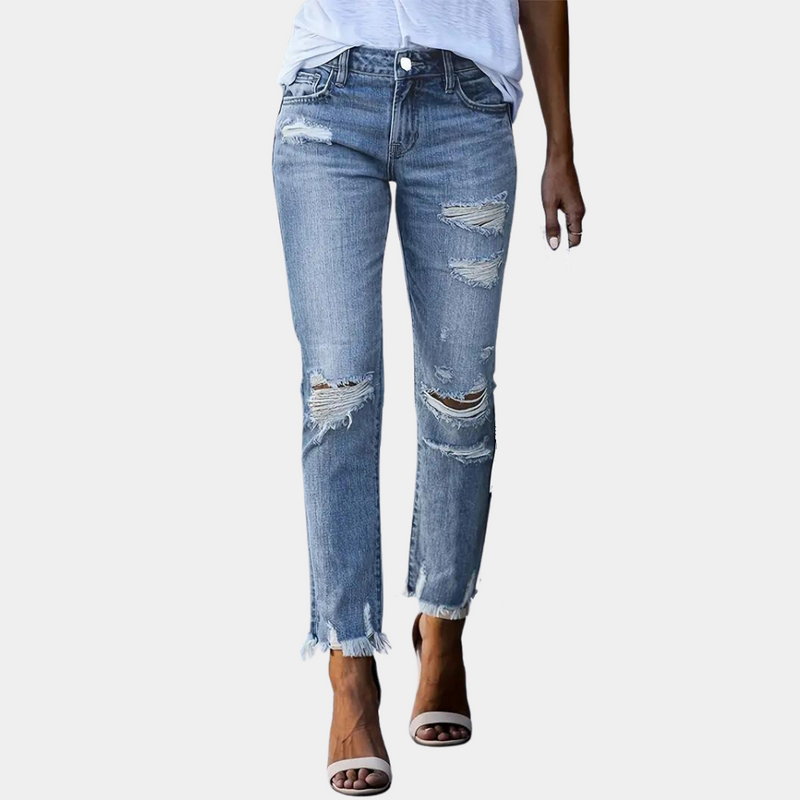 Elegante und bequeme Damenjeans mit Rissen