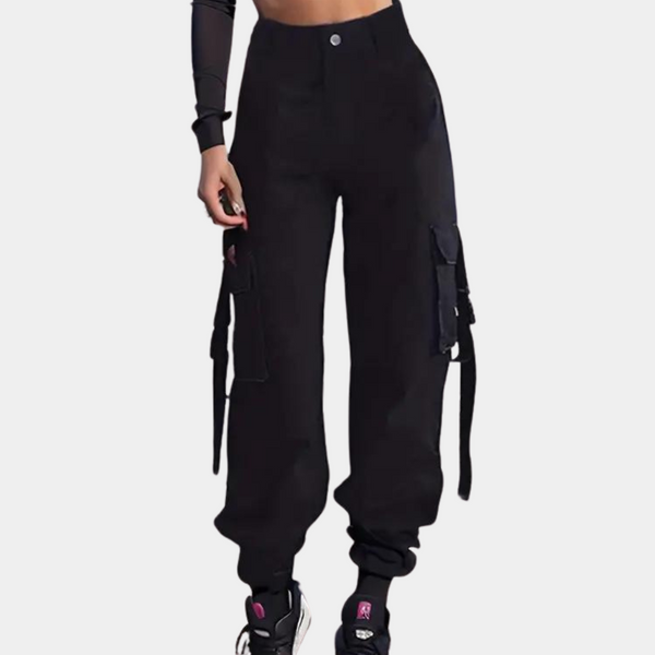 Elegante Damen-Cargo-Hose mit hohem Bund für Komfort