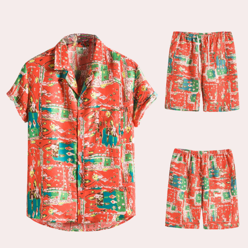 Luftiges, farbenfrohes Hawaiian Herrenoutfit