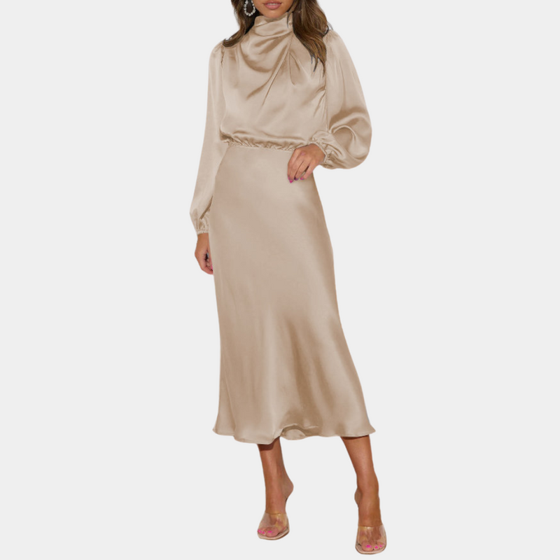 Elegantes satiniertes Abendkleid für besondere Anlässe