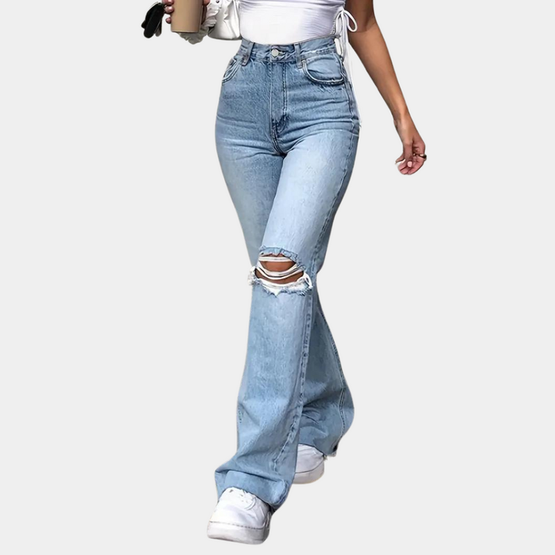 Elegante Damenhose mit hoher Taille und modischem Design
