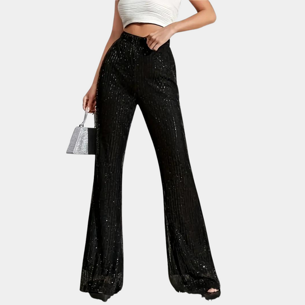 Elegante weite Hose mit Pailletten für Damen