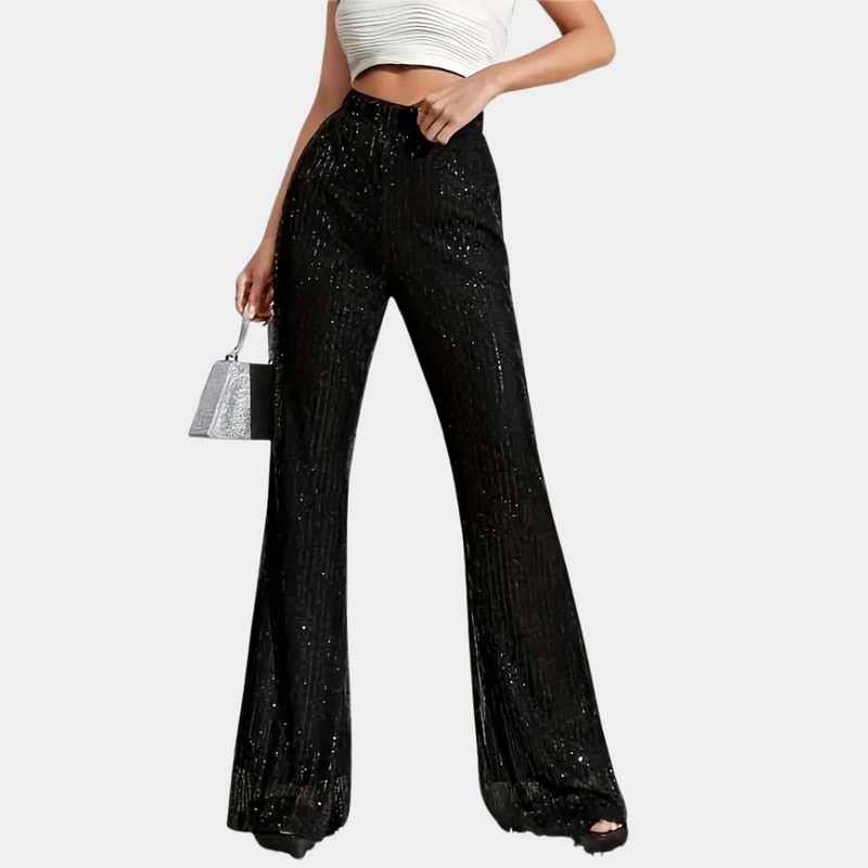 Elegante weite Hose mit Pailletten für Damen