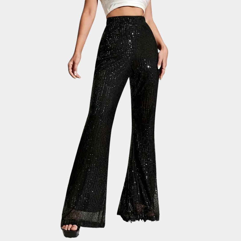 Elegante weite Hose mit Pailletten für Damen