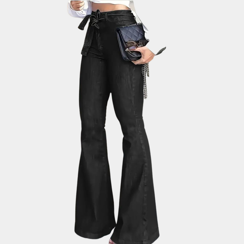 Elegante Damenhose mit hohem Bund und weitem Schnitt