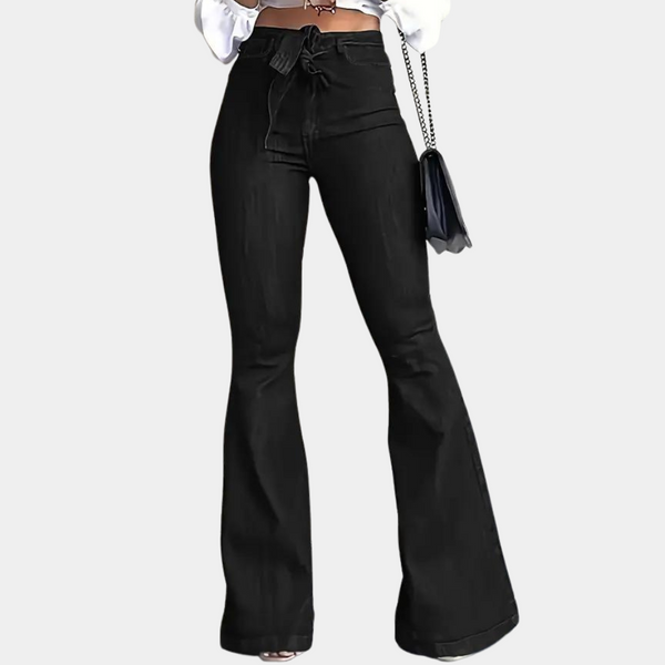 Elegante Damenhose mit hohem Bund und weitem Schnitt
