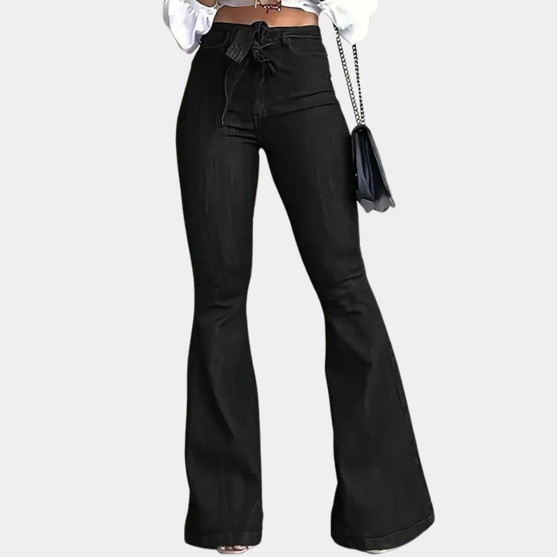 Elegante Damenhose mit hohem Bund und weitem Schnitt