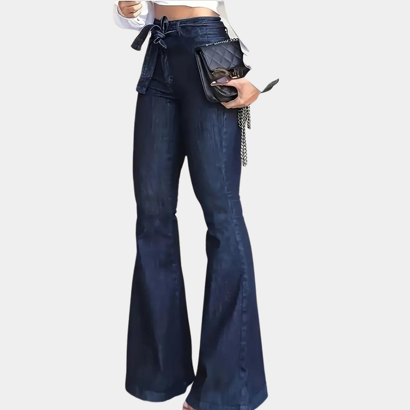 Elegante Damenhose mit hohem Bund und weitem Schnitt