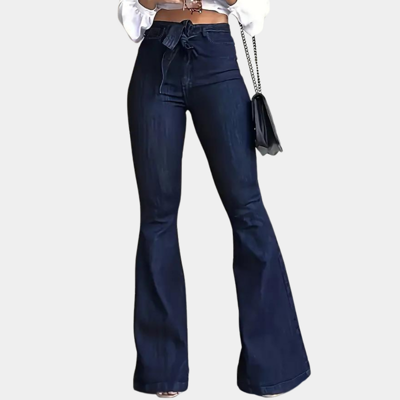 Elegante Damenhose mit hohem Bund und weitem Schnitt