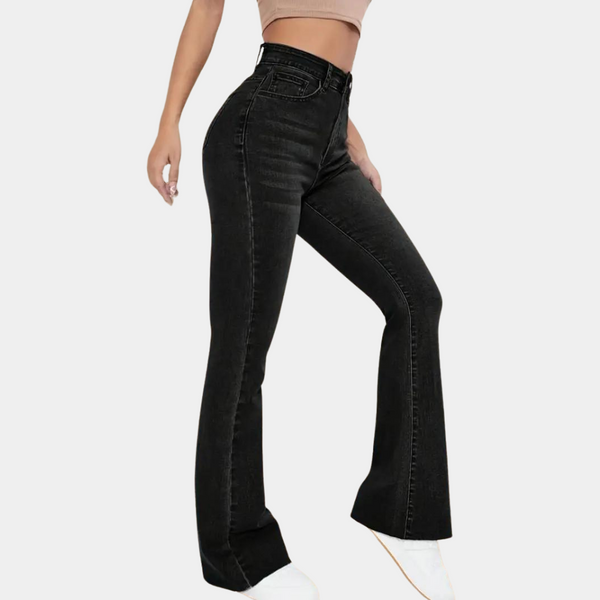 Elegante Damenhose mit hohem Bund und weitem Bein