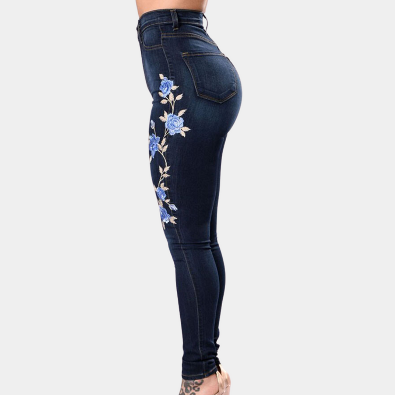 Elegante, geborduurte Skinny Jeans für Damen mit Komfort
