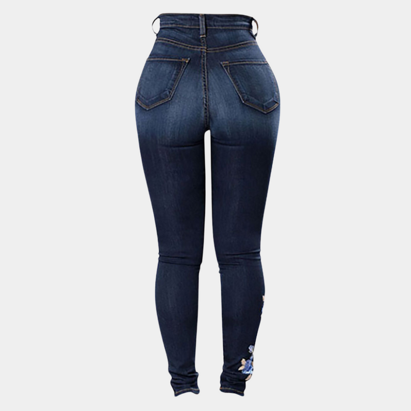 Elegante, geborduurte Skinny Jeans für Damen mit Komfort