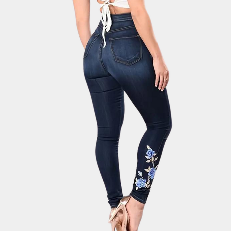 Elegante, geborduurte Skinny Jeans für Damen mit Komfort