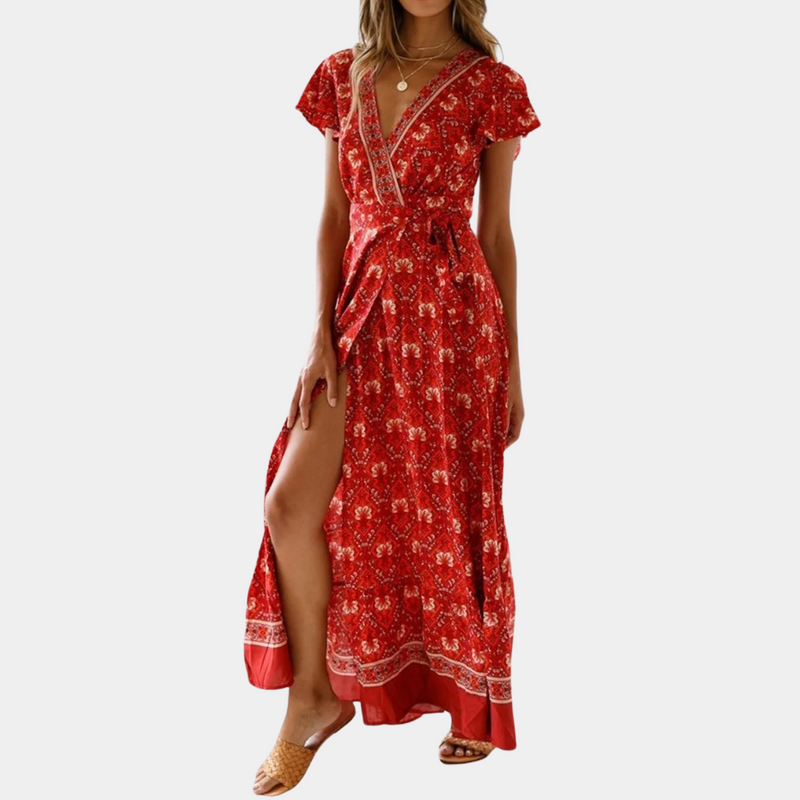 Elegantes Damen-Maxikleid mit verführerischem Schlitz