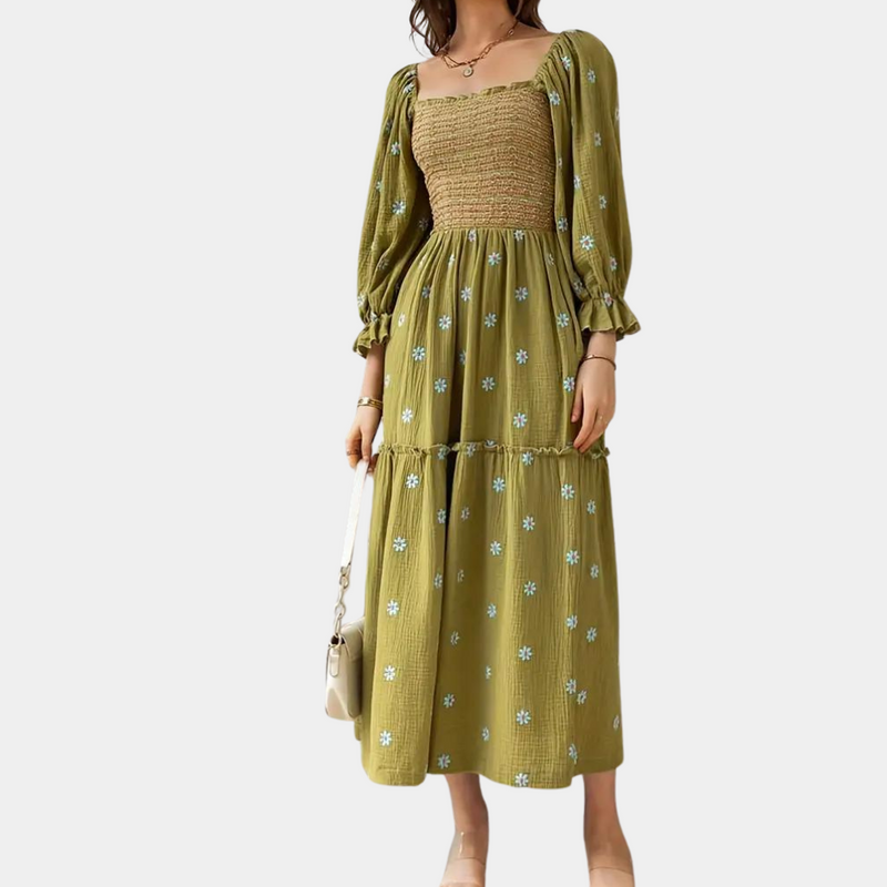 Bequemes elegantes Blumenkleid für stilvolle Damen