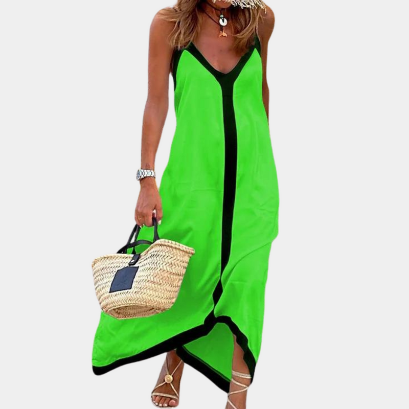 Elegante Damen Maxikleid mit Spaghettiträgerschnitt