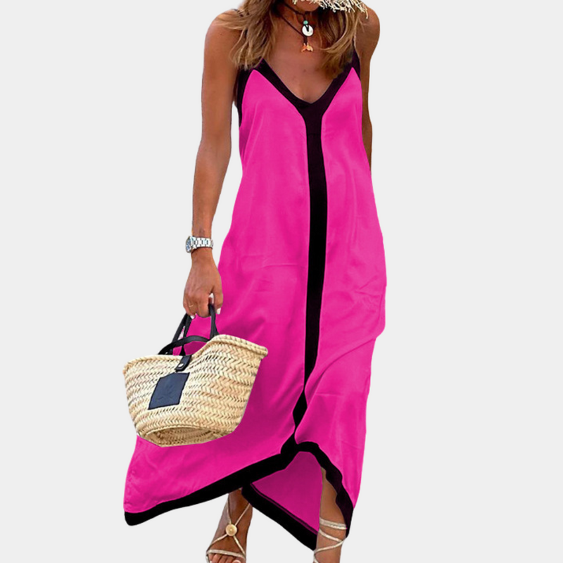 Elegante Damen Maxikleid mit Spaghettiträgerschnitt