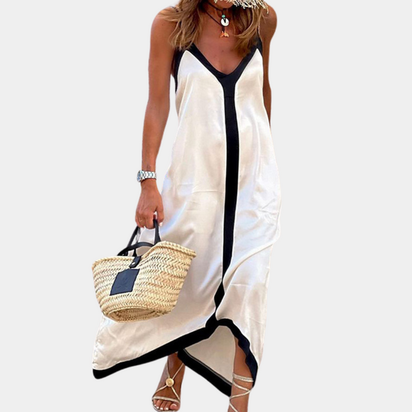 Elegante Damen Maxikleid mit Spaghettiträgerschnitt