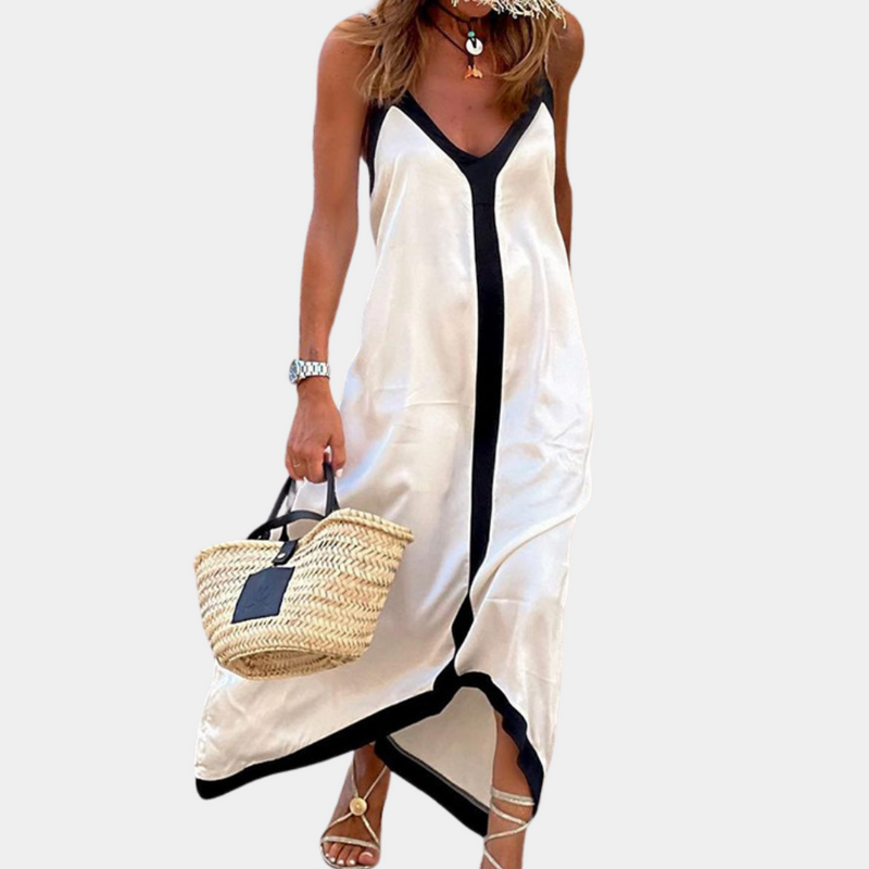 Elegante Damen Maxikleid mit Spaghettiträgerschnitt