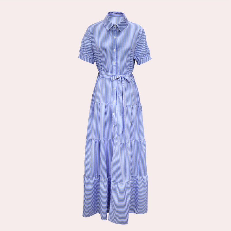 Damen Maxikleid | Gestreift & Elegant | Luftiger Schnitt | Fließender Stoff