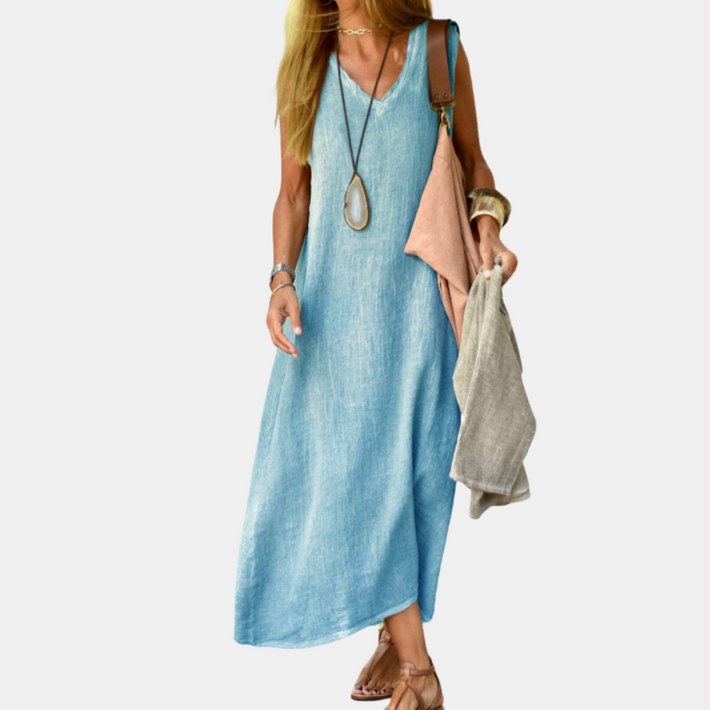 Elegante Damen-Maxikleid mit V-Ausschnitt für jeden Anlass
