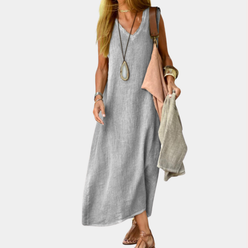 Elegante Damen-Maxikleid mit V-Ausschnitt für jeden Anlass