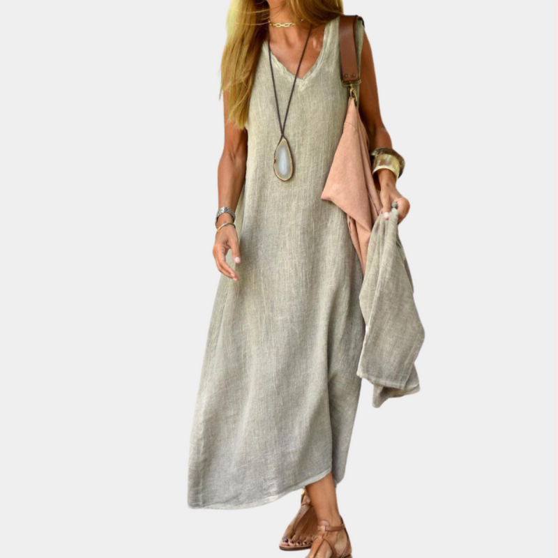 Elegante Damen-Maxikleid mit V-Ausschnitt für jeden Anlass