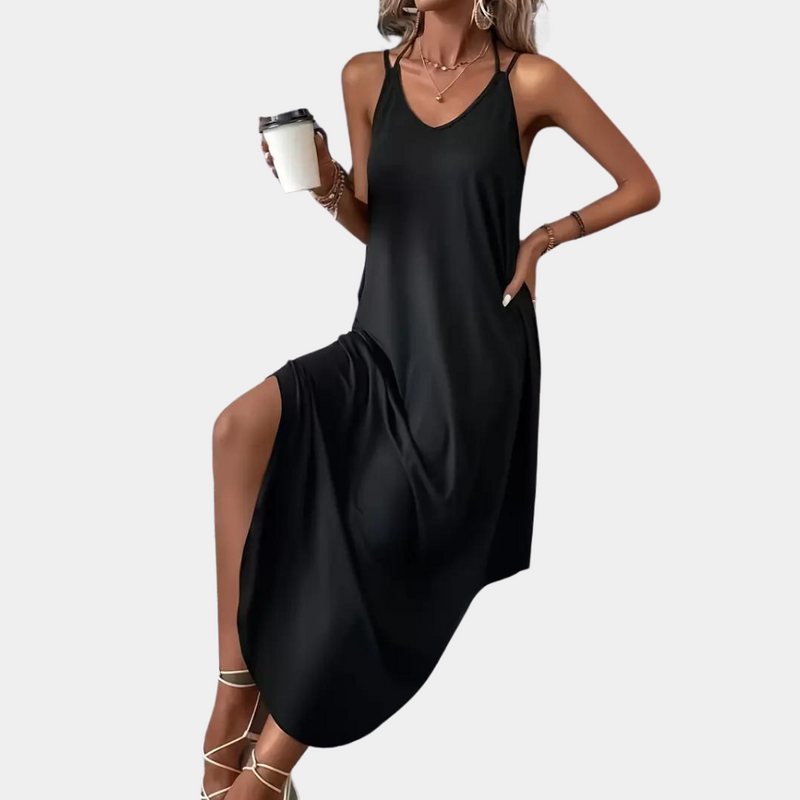 Elegante V-Ausschnitt Cami-Kleid für Damen im Alltag